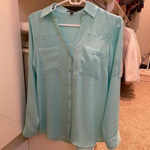 Teal Express button down